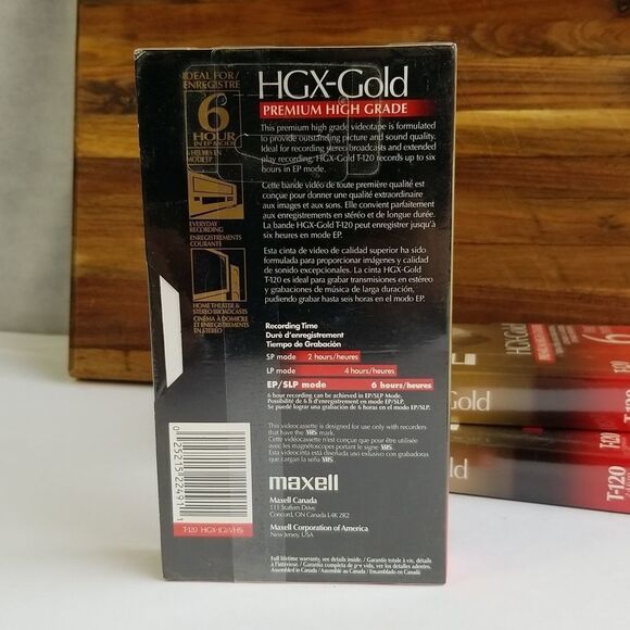 SEALED Maxell VHS Video Cassette HGX-Gold T-120 Premium High Grade 6 Hours - Picture 3 of 3